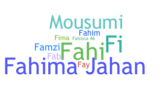 Nama panggilan - Fahima