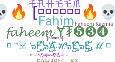 Nama panggilan - Faheem