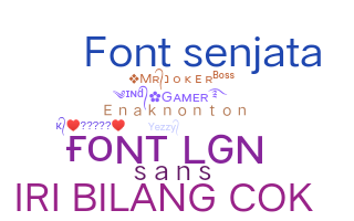 Nama panggilan - Font